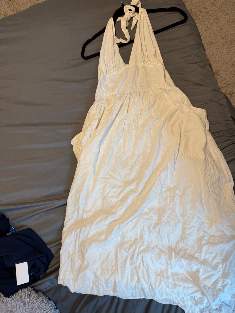 Urban Outfitters Cream Halter Maxi Dress